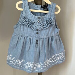 Calvin Klein Jeans Denim Blue Embroidered Tank Top